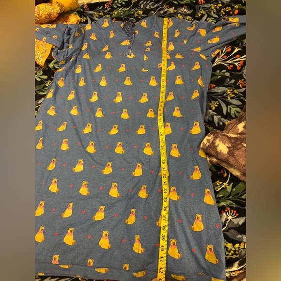 Charter Club Blue Plus Size Nightgown with Yellow Bear Print - Picture 9 of 9
